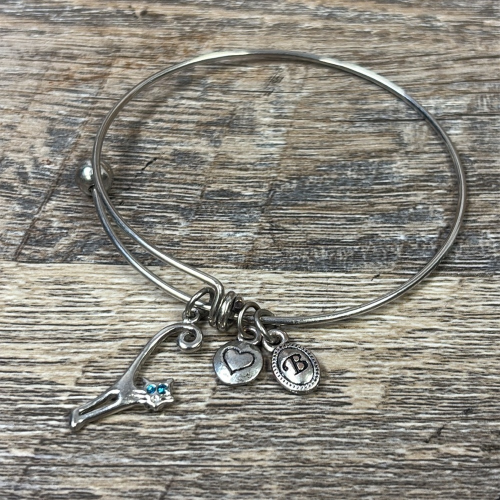 Brighton Cat Charm Adjustable Bangle Bracelet